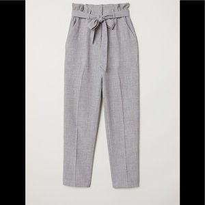 H&M Gray melange Paperbag Trousers